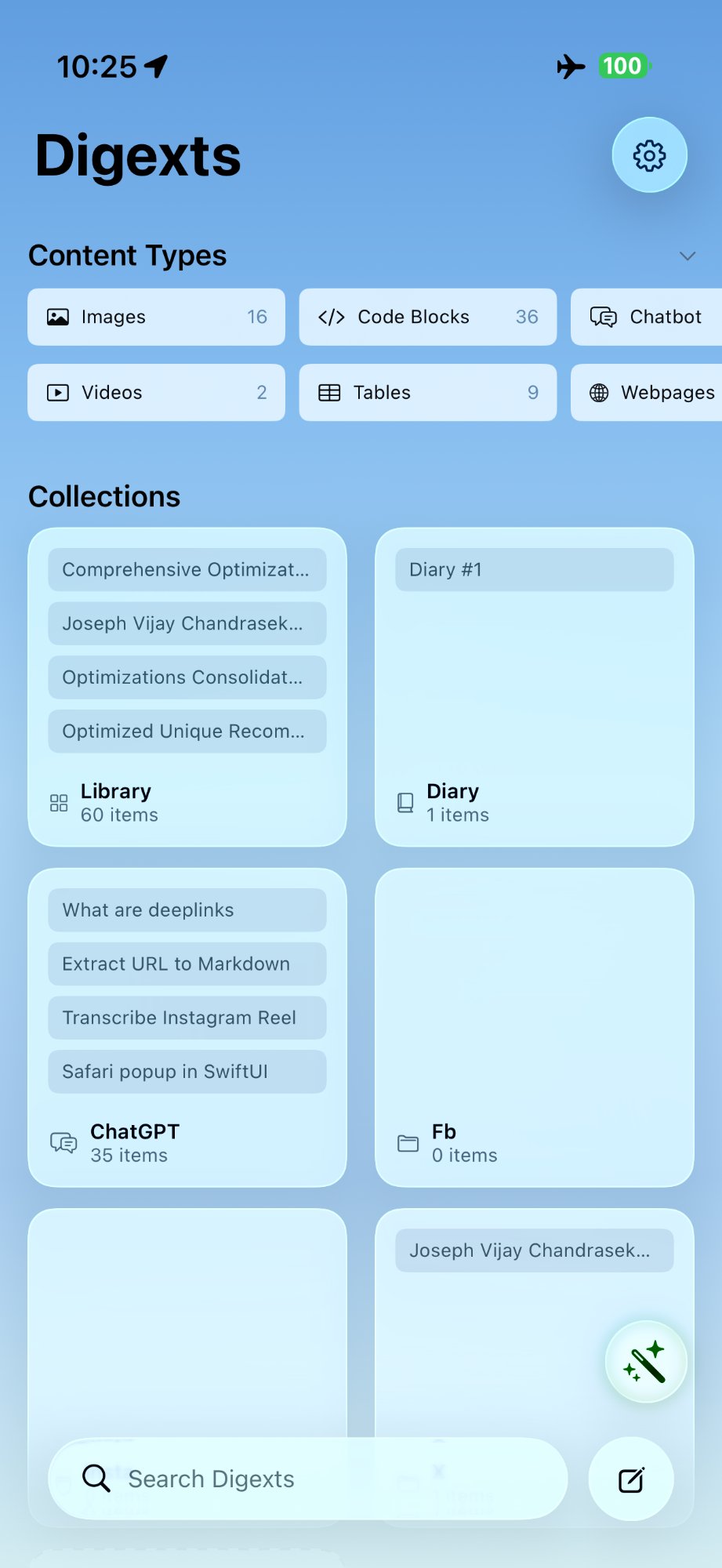 Home screen - light mode